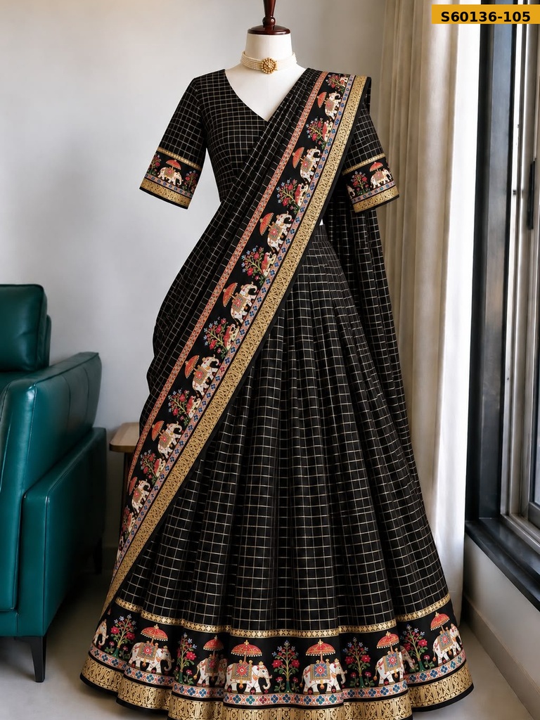 Fancy Viscose Checked Lehanga