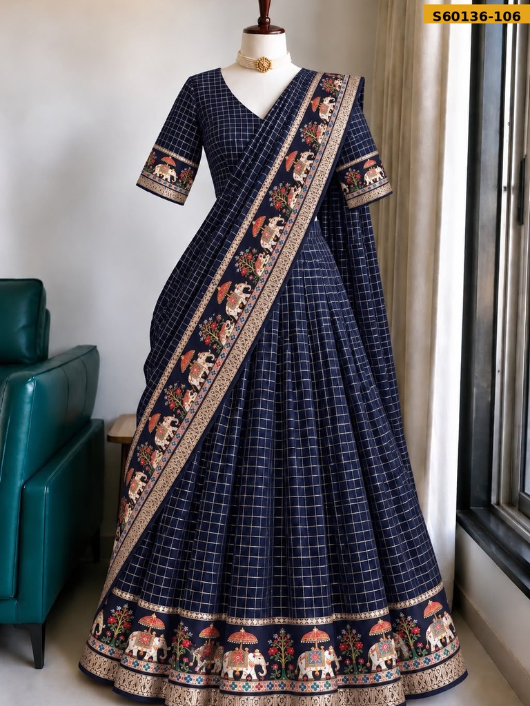 Fancy Viscose Checked Lehanga