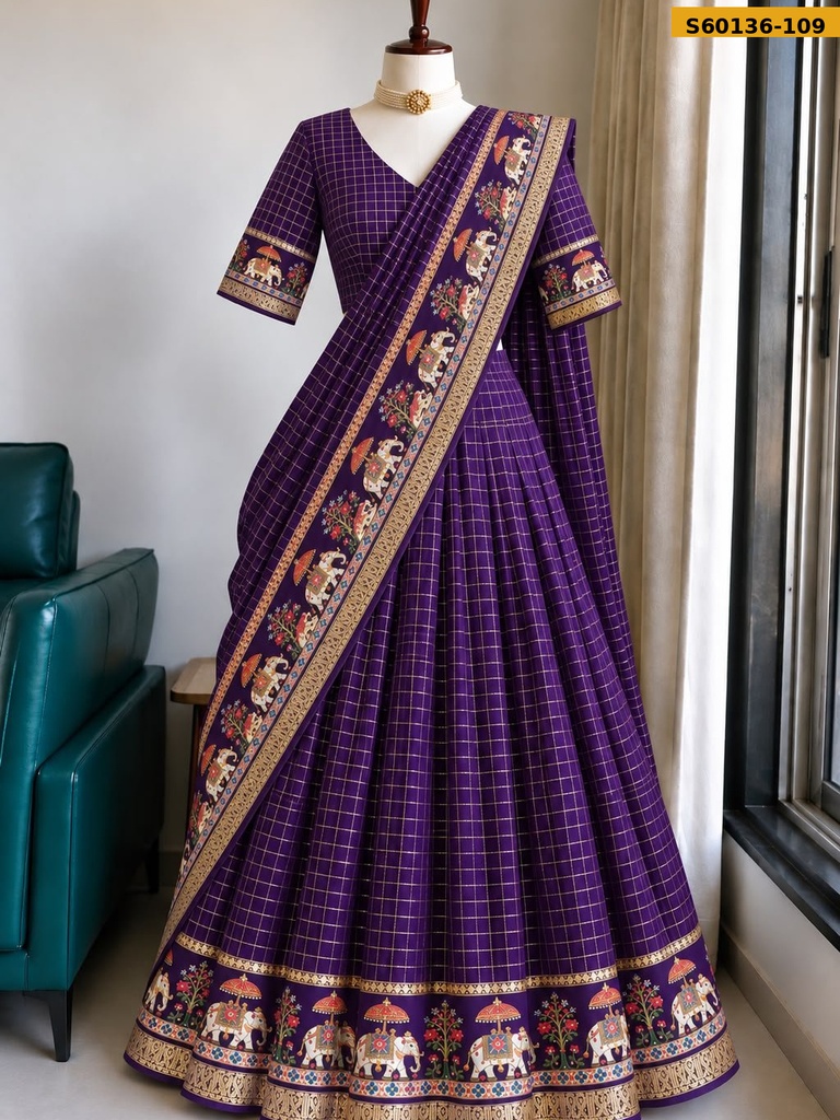 Fancy Viscose Checked Lehanga