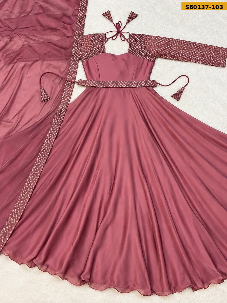 Fancy Rangoli Silk Anarkali Suit