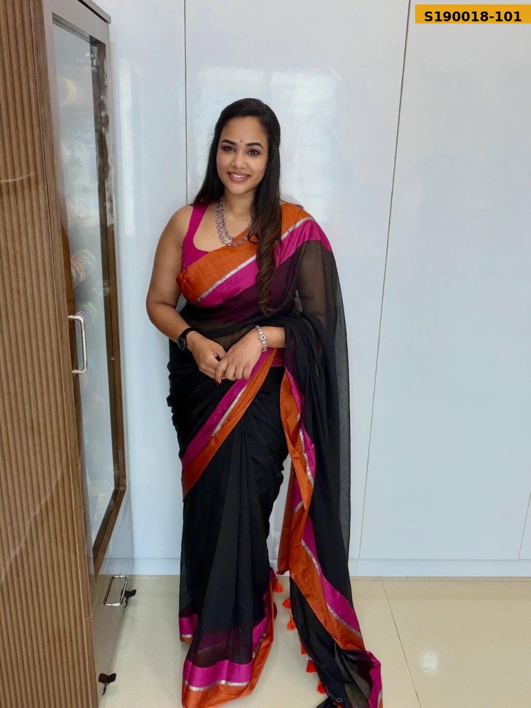 Mul cotton soft silk banarasi saree