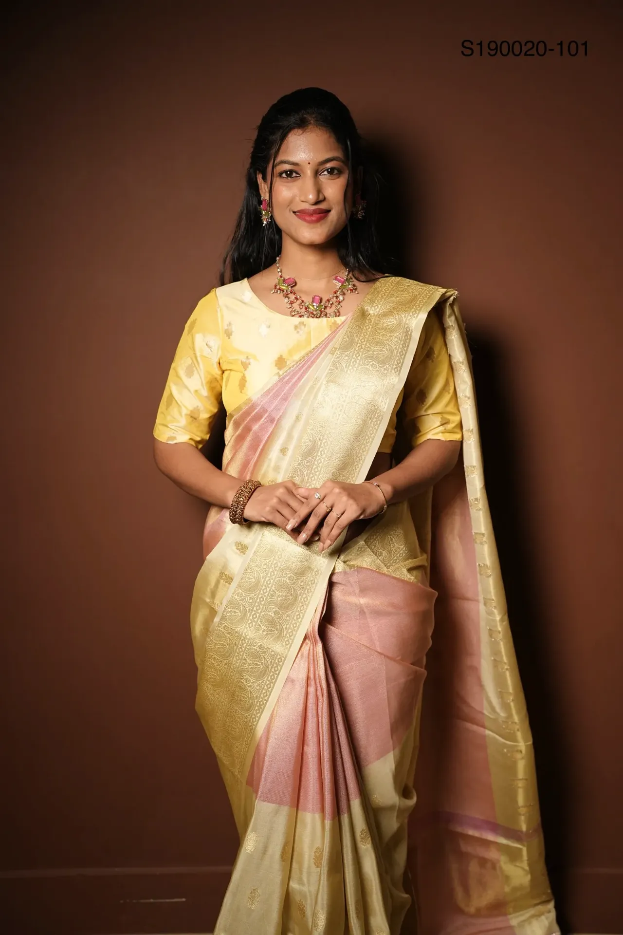 [S190020-101] Fancy Banarasi Kataan Soft Silk Saree