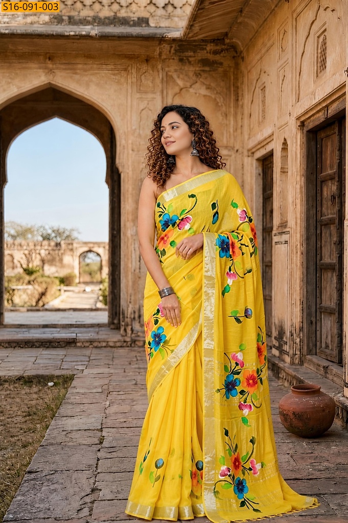 Fancy Linen Cotton Sarees