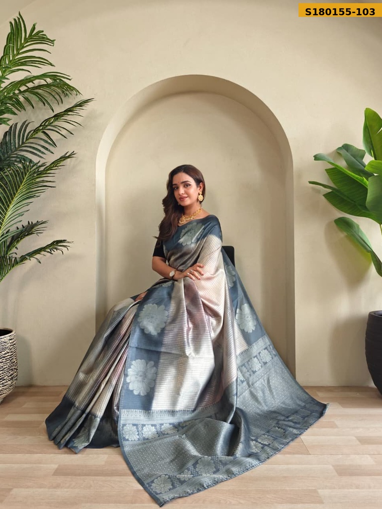 Fancy Printed Weaving Silk Saree