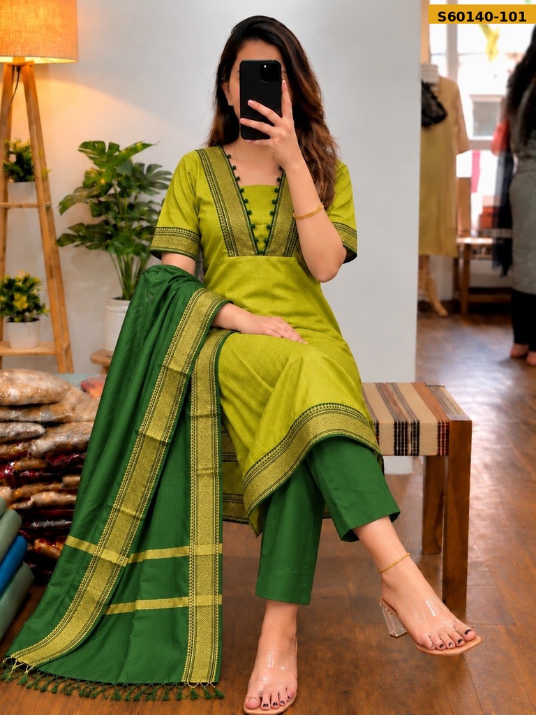Fancy Kanchi mix Cotton 3 Piece Set