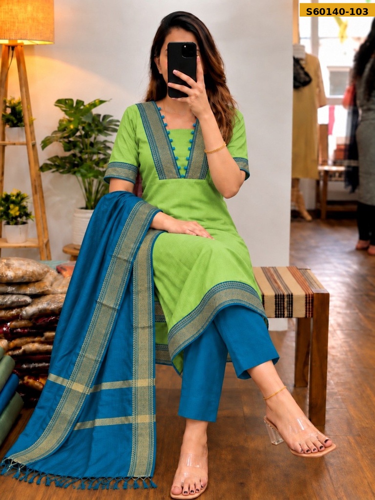 Fancy Kanchi mix Cotton 3 Piece Set