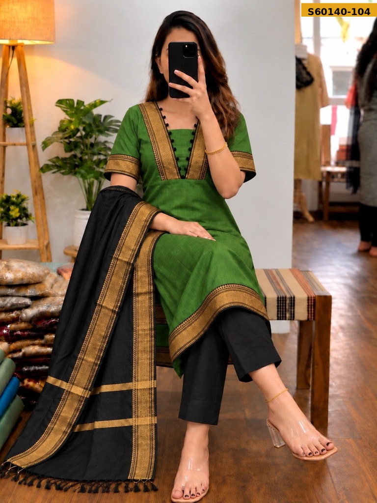 Fancy Kanchi mix Cotton 3 Piece Set
