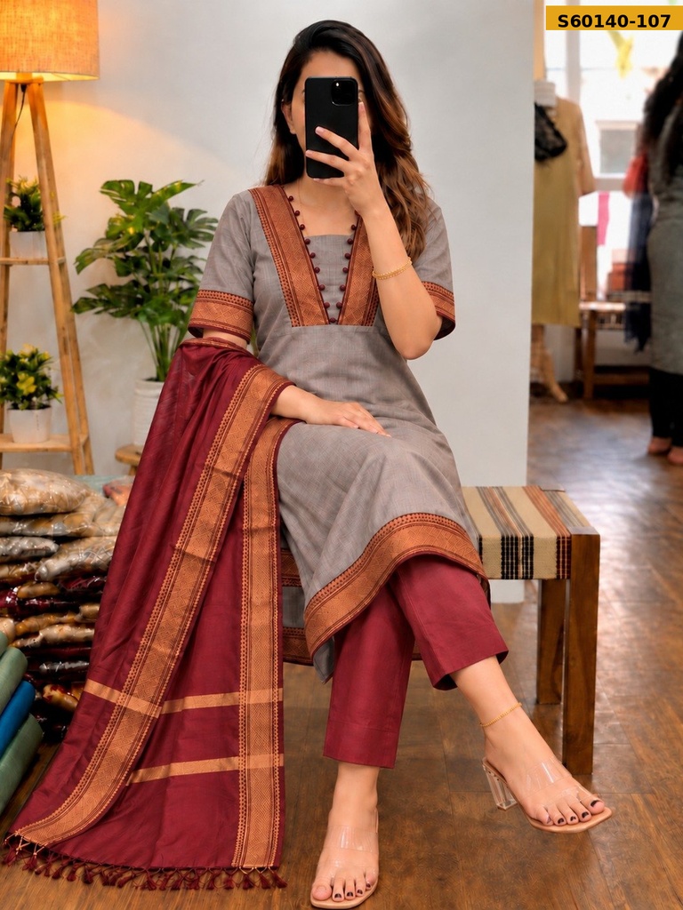 Fancy Kanchi mix Cotton 3 Piece Set