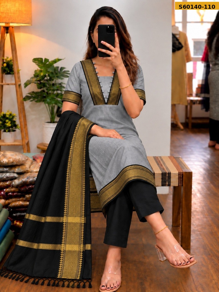 Fancy Kanchi mix Cotton 3 Piece Set
