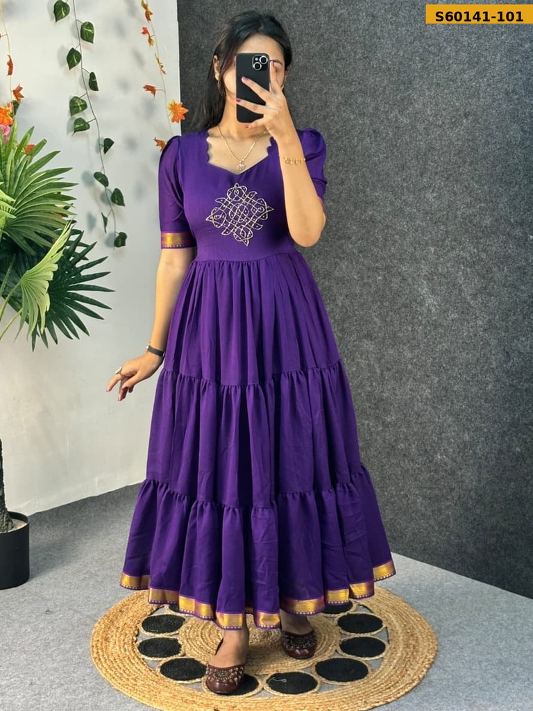 Fancy Blooming Vichitra Silk Maxi