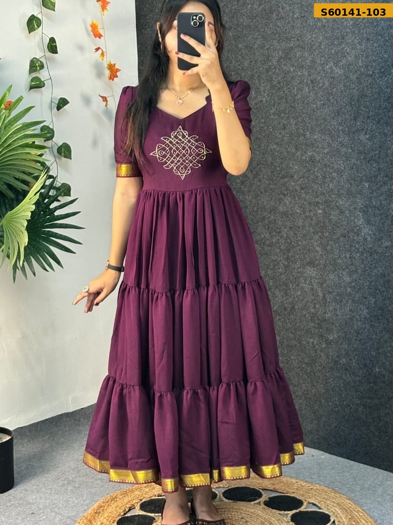 Fancy Blooming Vichitra Silk Maxi