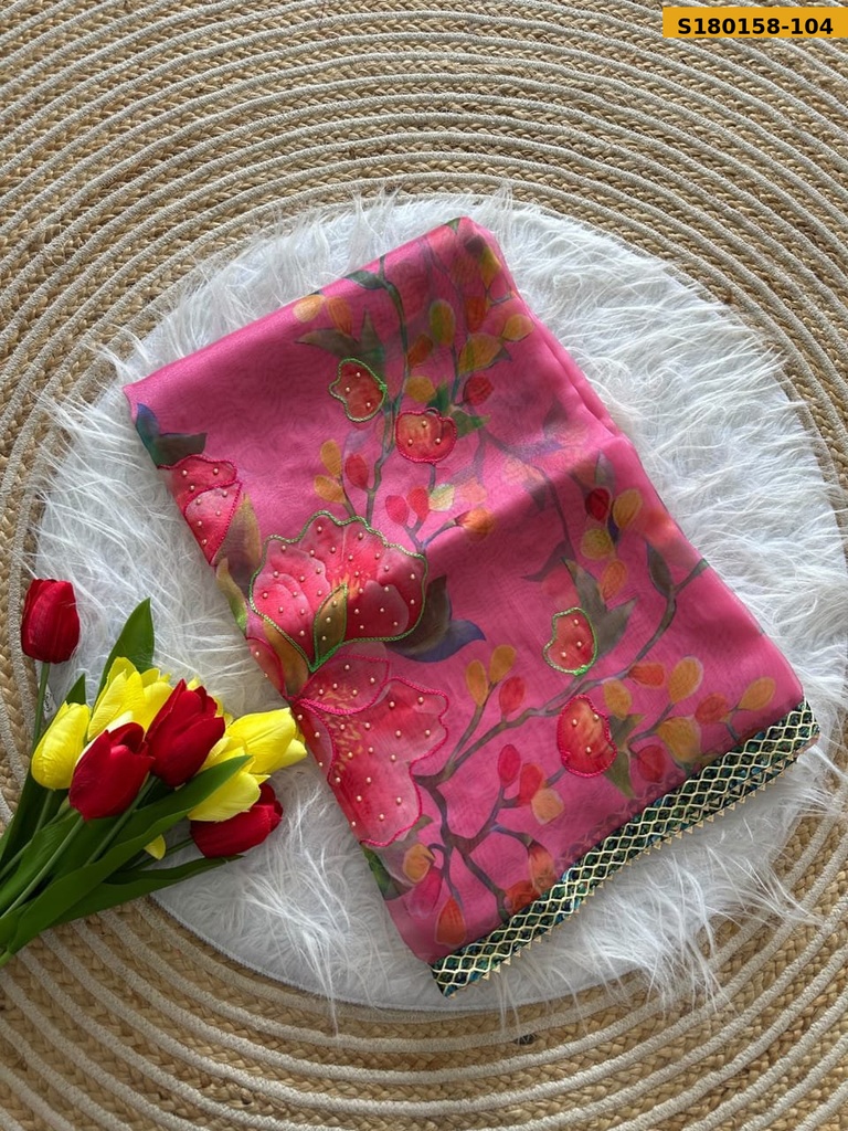 Fancy Organza Silk Saree