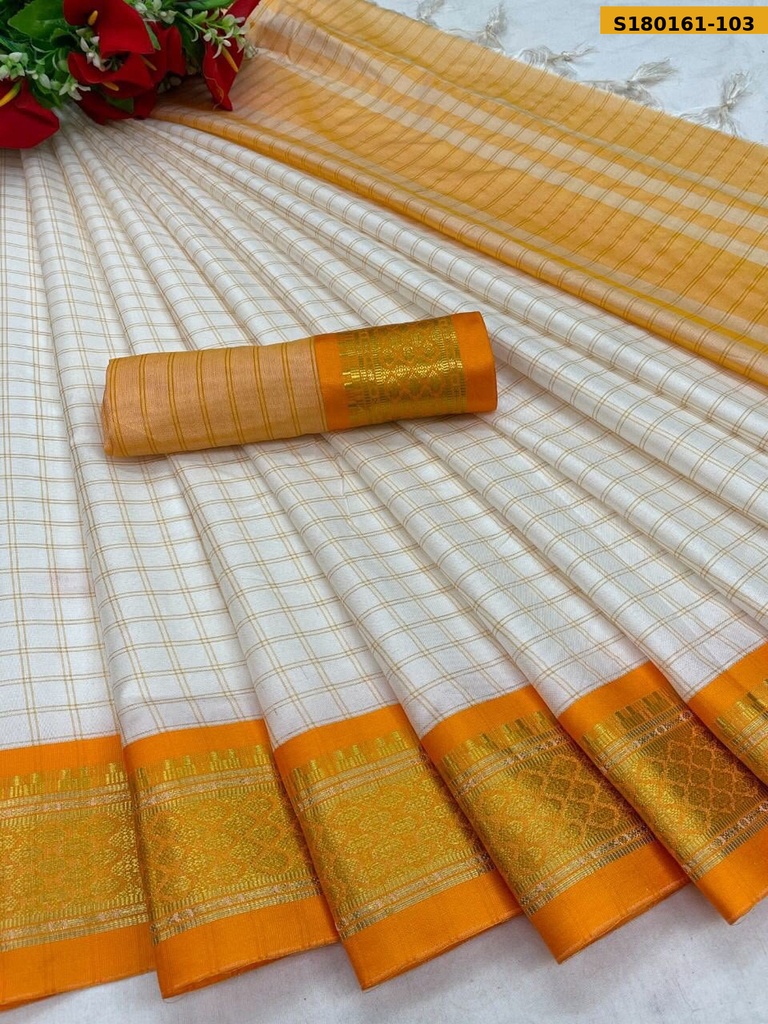 Fancy Cotton Silk Checks Saree