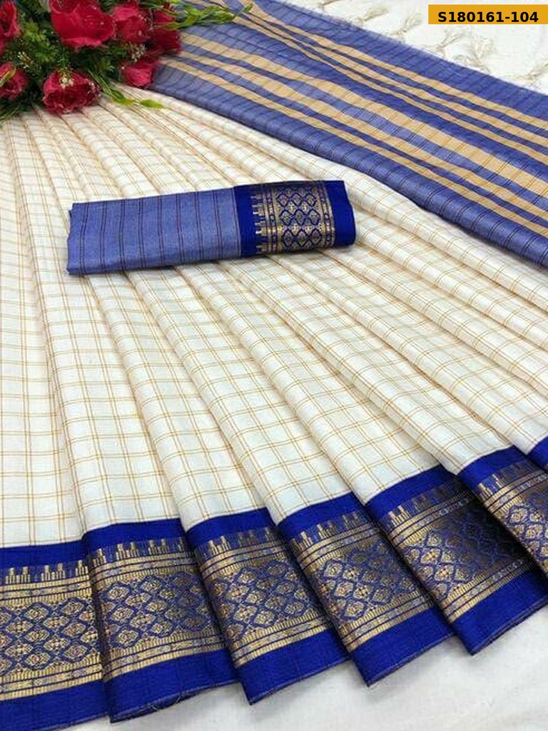 Fancy Cotton Silk Checks Saree