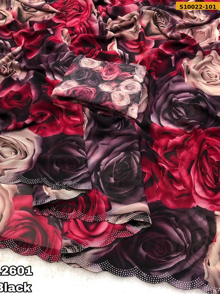 Fancy Chiffon Floral Printed Saree