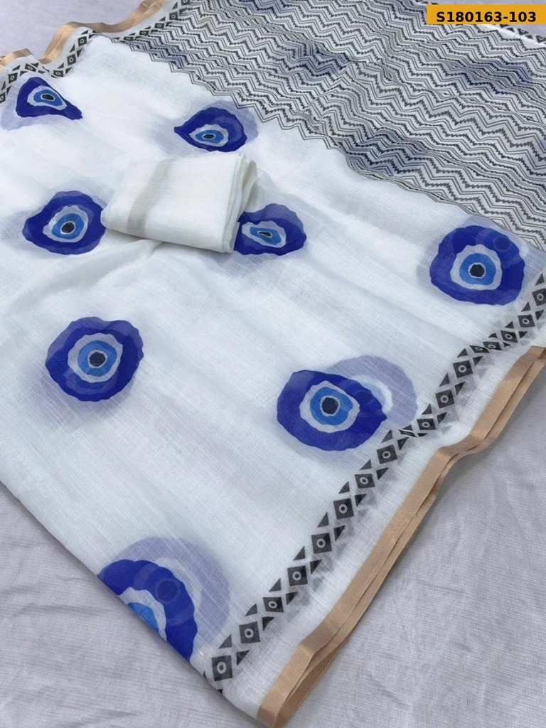Fancy Linen Printed saree