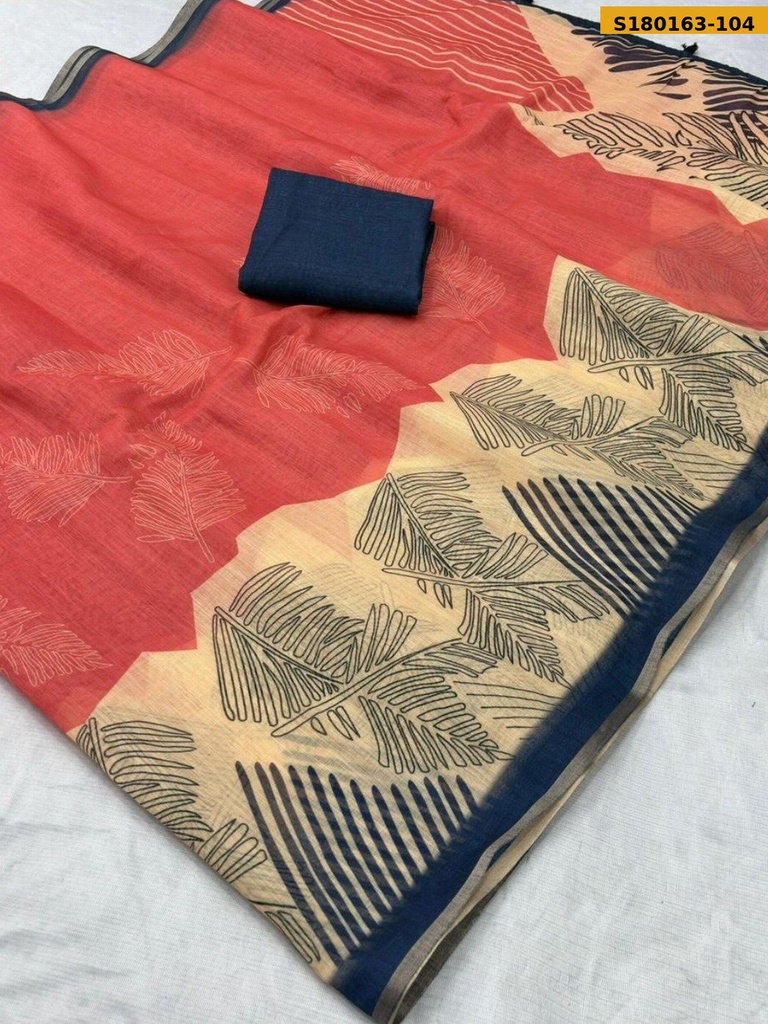 Fancy Linen Printed saree