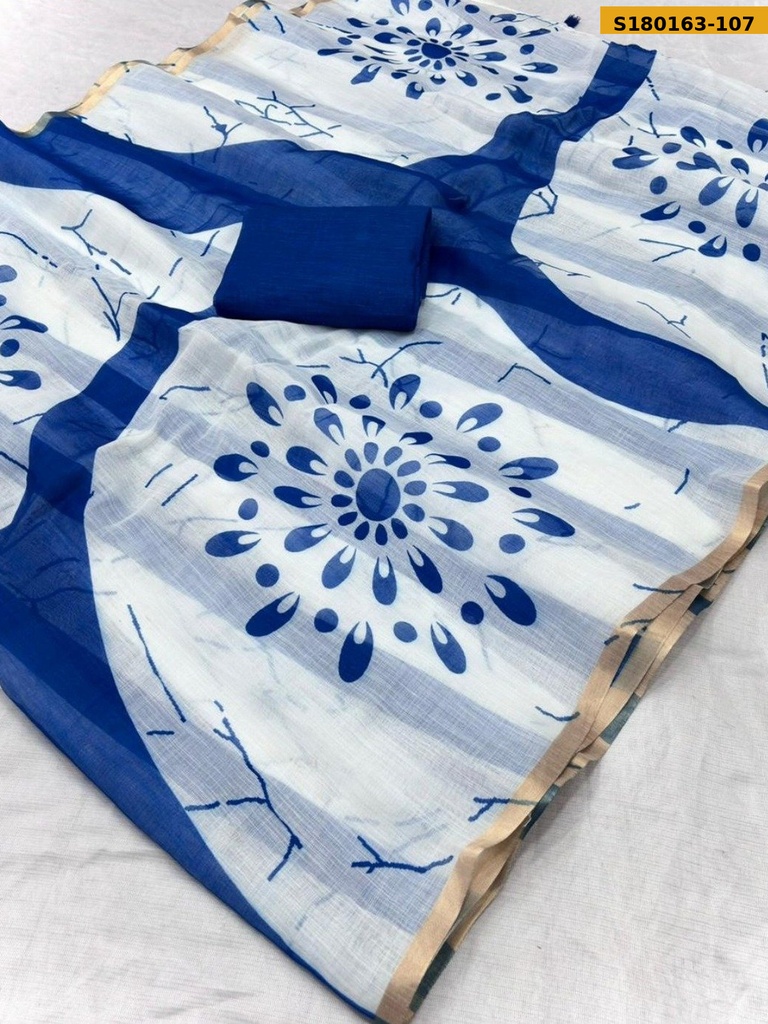 Fancy Linen Printed saree