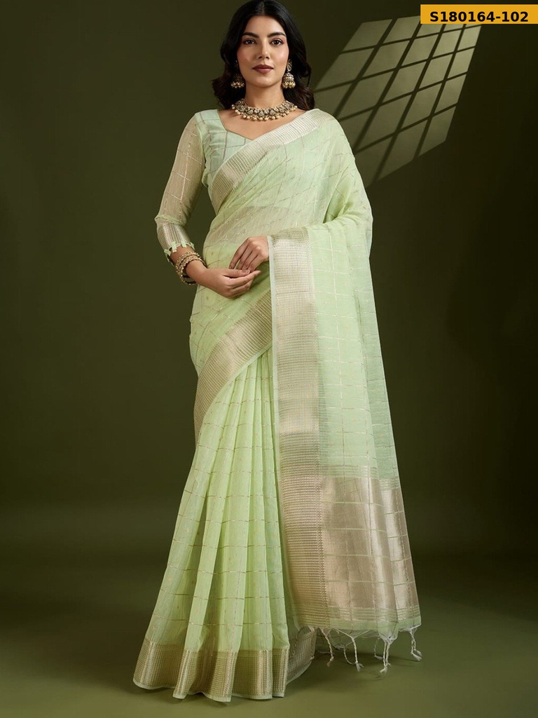 Fancy Tissue Linen Silk Saree