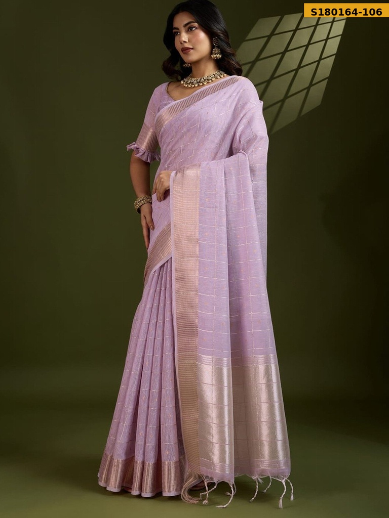 Fancy Tissue Linen Silk Saree
