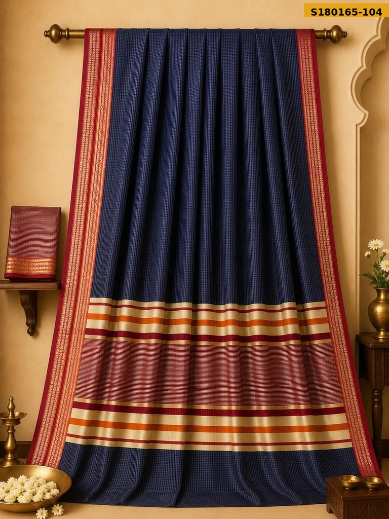 Fancy Cotton Checks Saree
