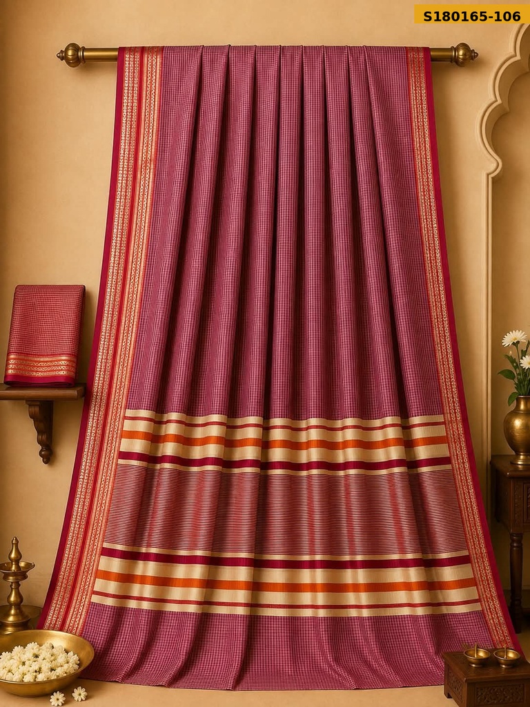 Fancy Cotton Checks Saree