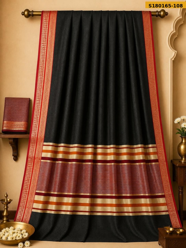 Fancy Cotton Checks Saree