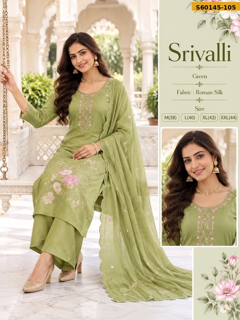 Fancy Mul Chanderi 3 Piece Set