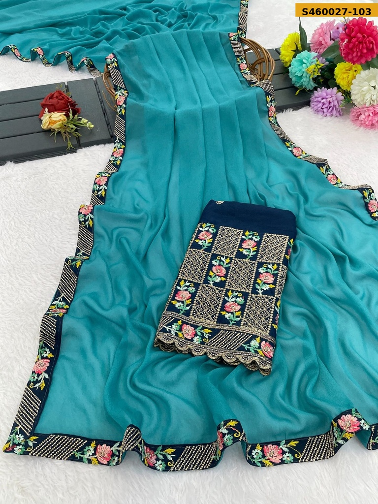 Fancy Star Georgette  Saree