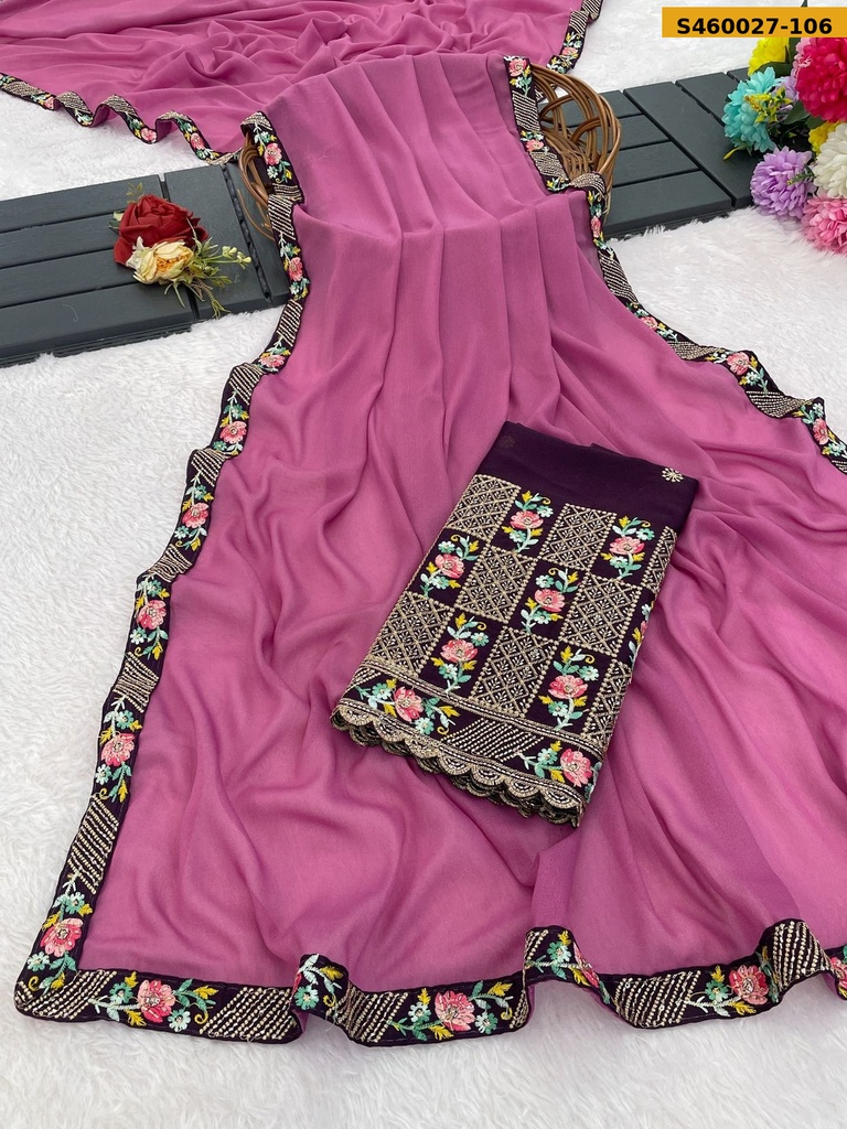 Fancy Star Georgette  Saree