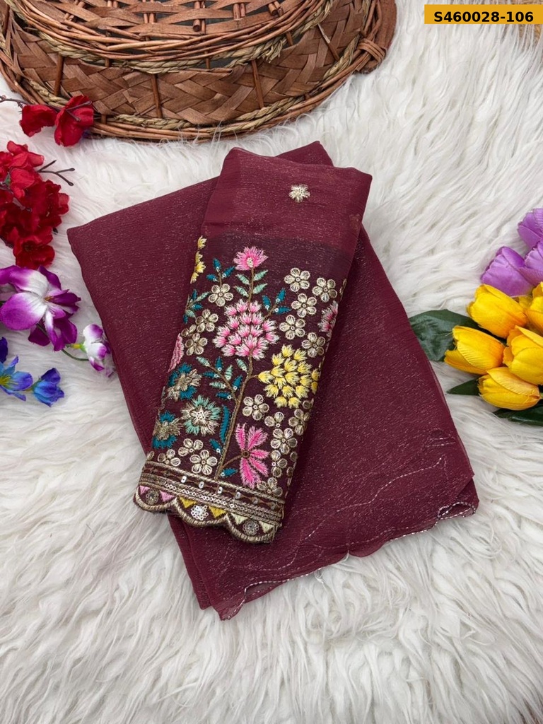 Fancy Shimmer Saree(S-100)