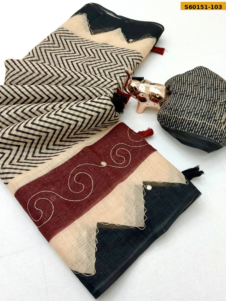Fancy Linen Saree