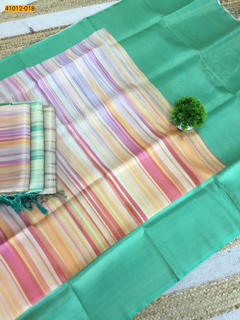 Digital Print Banarasi Soft Silk Saree