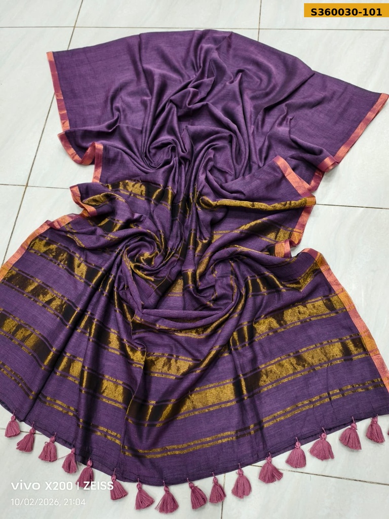 Cotton Zari Stripes Saree
