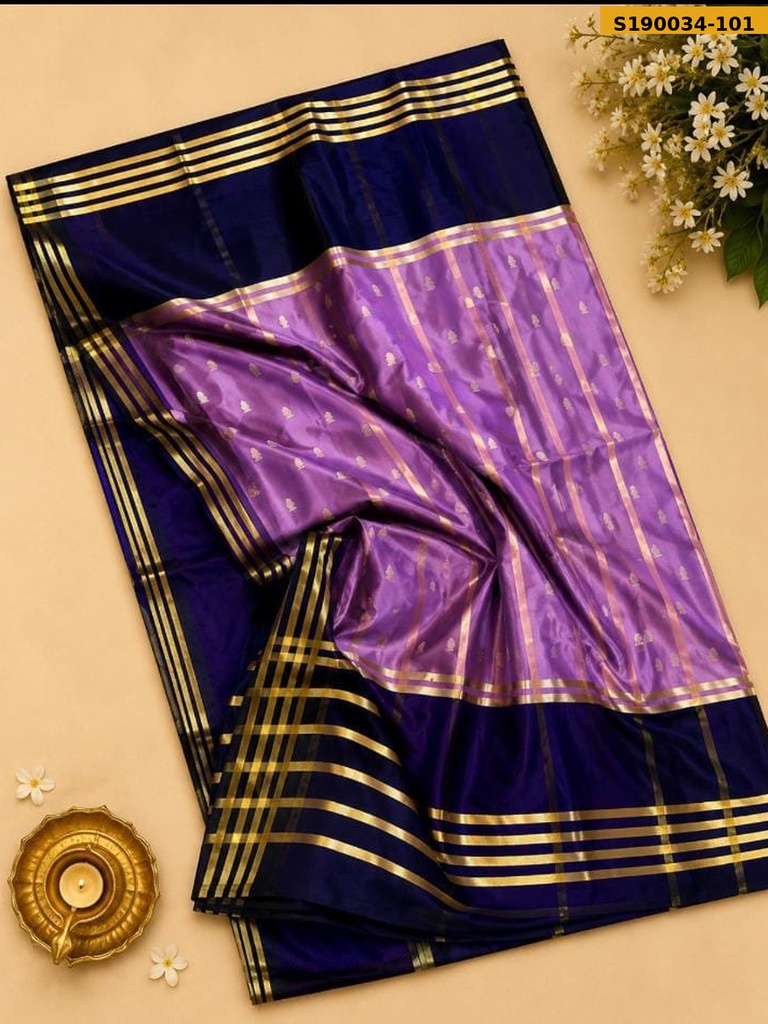 [S190034-101] Fancy Banarasi Soft Silk Saree (S190034-101)