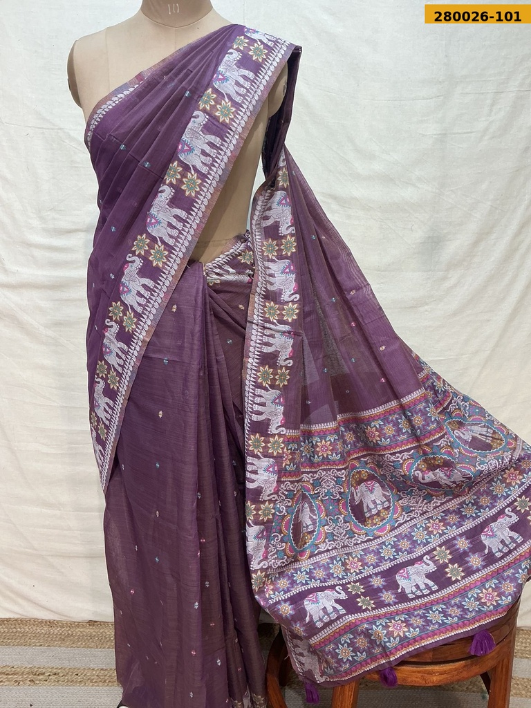 Fancy Milan Muga cotton saree