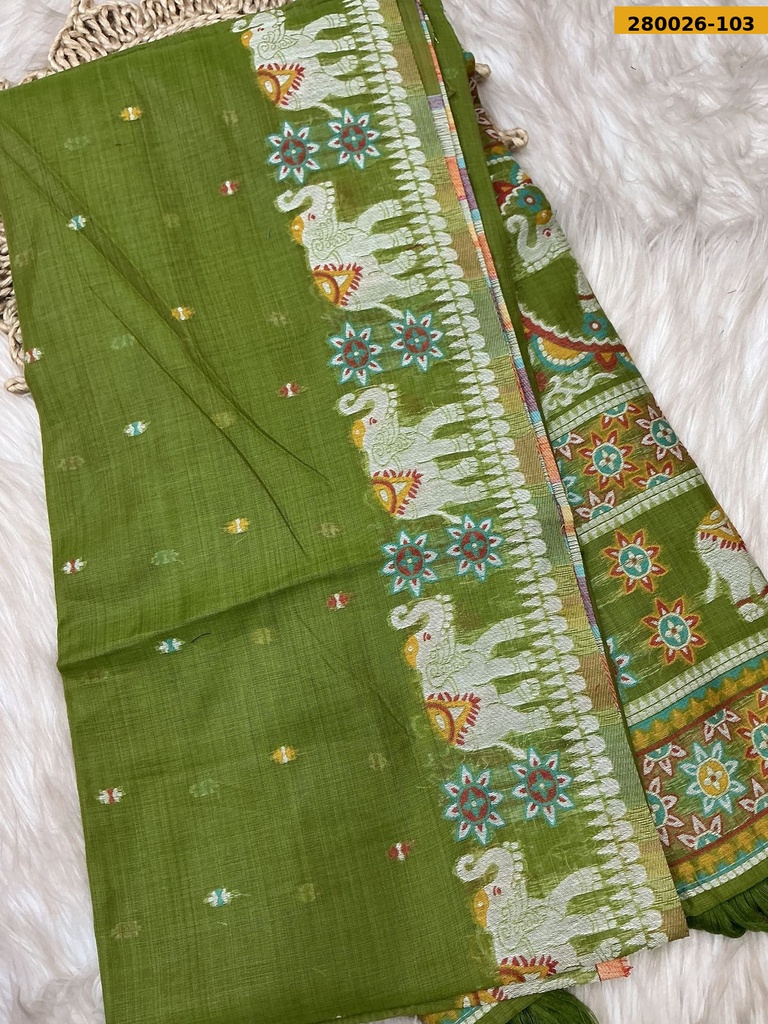 Fancy Milan Muga cotton saree