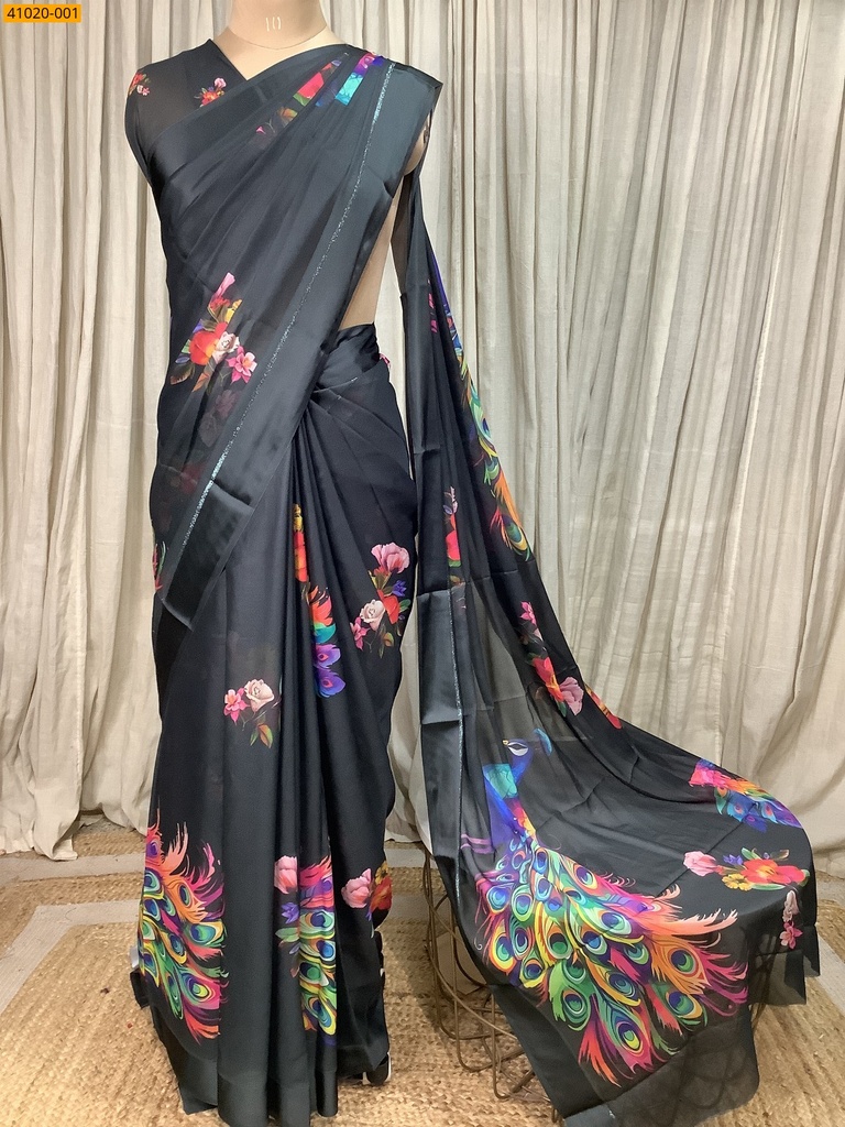 Moss Chiffon Saree