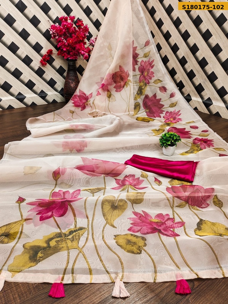 Fancy Organza Digital Print Saree