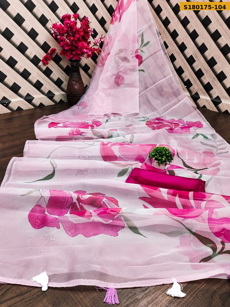 Fancy Organza Digital Print Saree