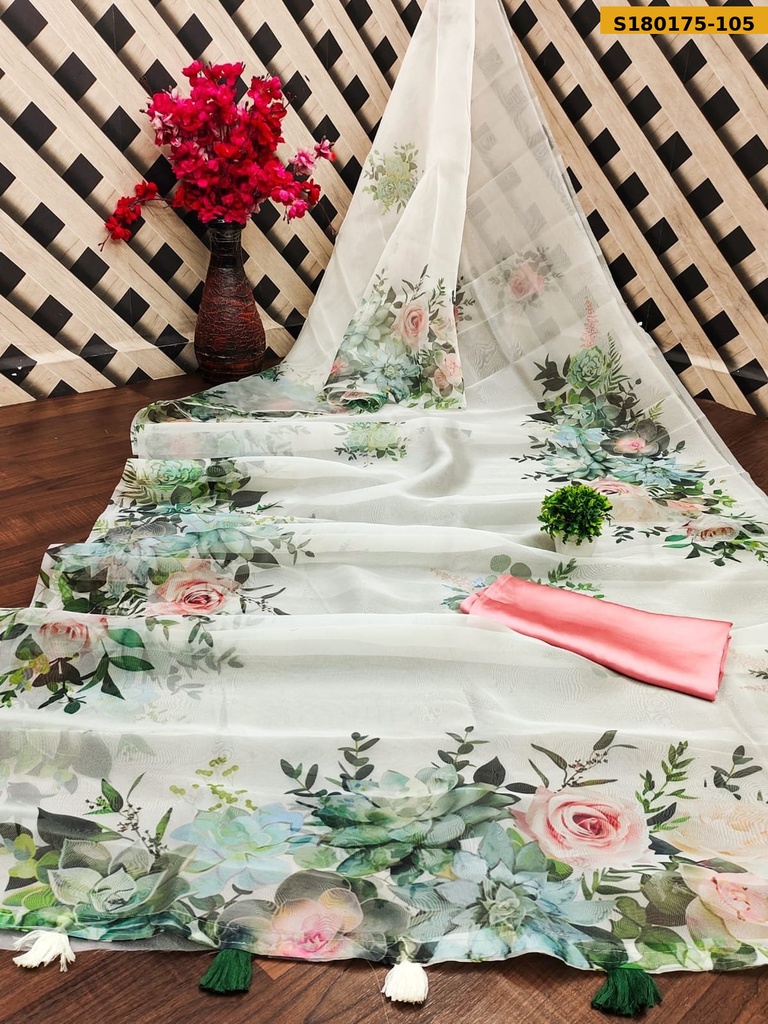 Fancy Organza Digital Print Saree