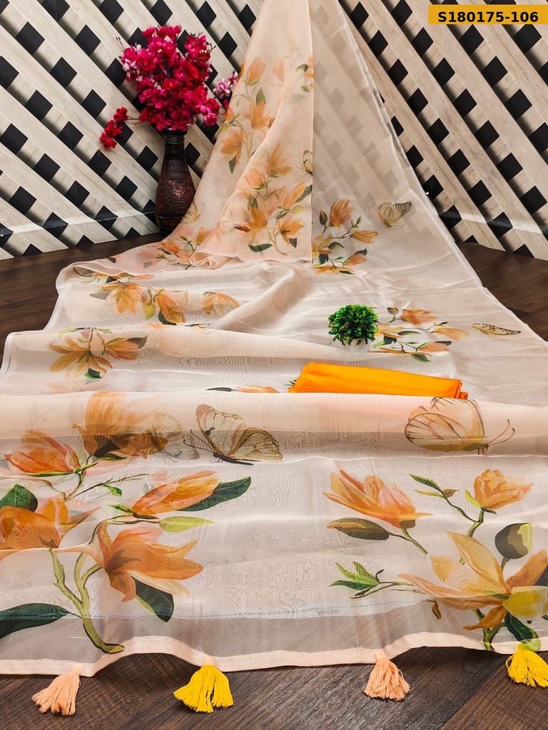 Fancy Organza Digital Print Saree