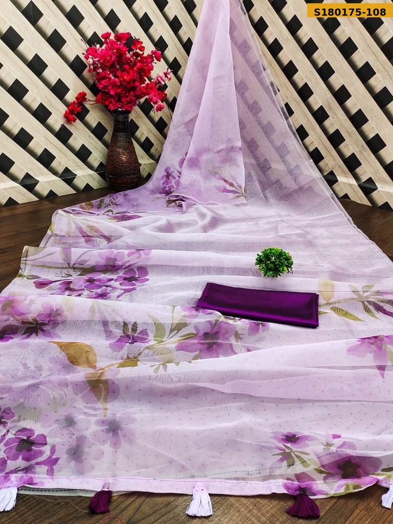 Fancy Organza Digital Print Saree