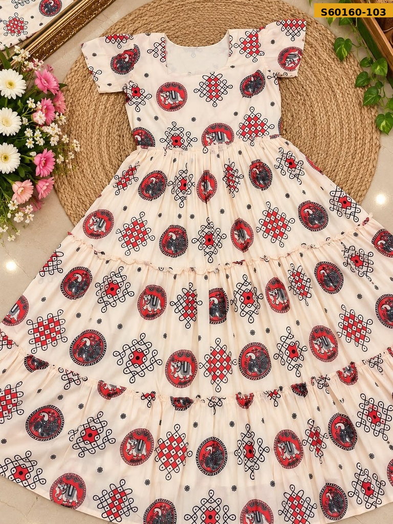 Fancy Mul Chanderi Muga Printed Maxi
