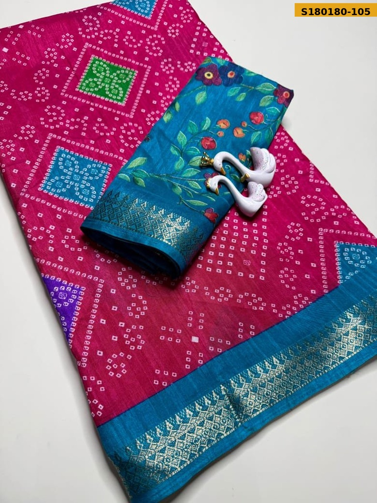 Fancy Dola Silk Bandhani  Printed Saree