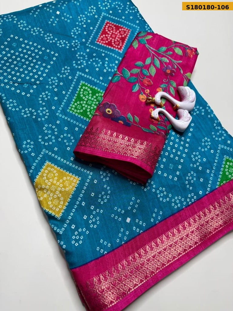 Fancy Dola Silk Bandhani  Printed Saree