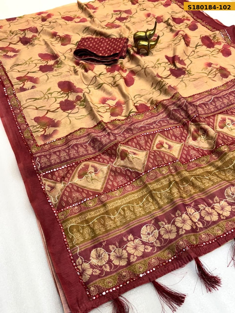 Fancy Soft Spun Cotton Saree