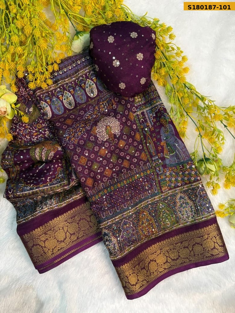 Fancy Marshmellow Silk Saree