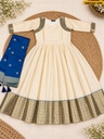 Fancy Cotton Spun Silk Anarkali With Dupatta