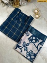 Fancy Silk Cotton Kurti WIth Kalamkari Dupatta